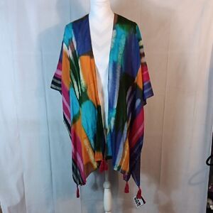 Global Girlfriend "Northern Lights" Kimono with Tassels Coverup